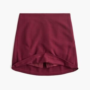 NWT J.Crew Factory A-Line Side-Zip Stretch Mini Skort Vintage Burgundy Size 6